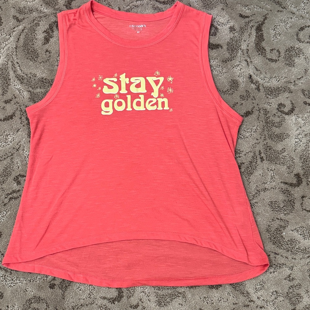 Stay Golden Sleeveless Top - Coral